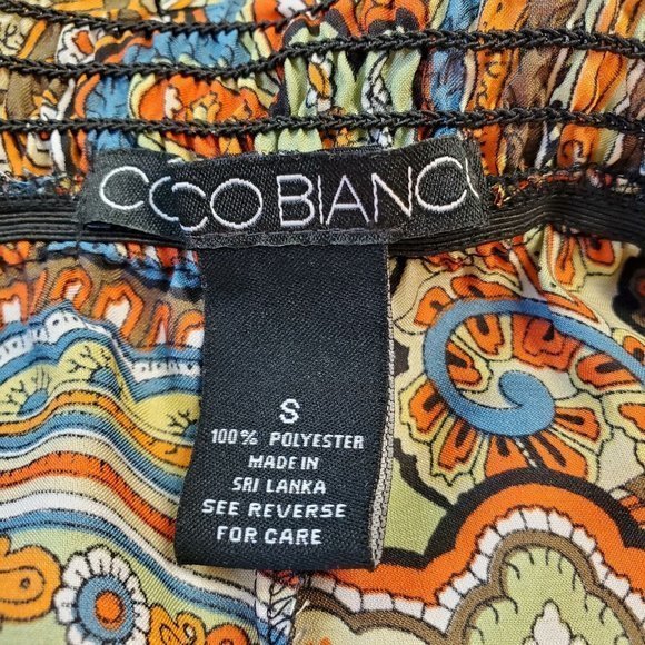 Coco Bianco Strapless Jumper Jumpsuit Romper Orange Blue S Small - Picture 4 of 12